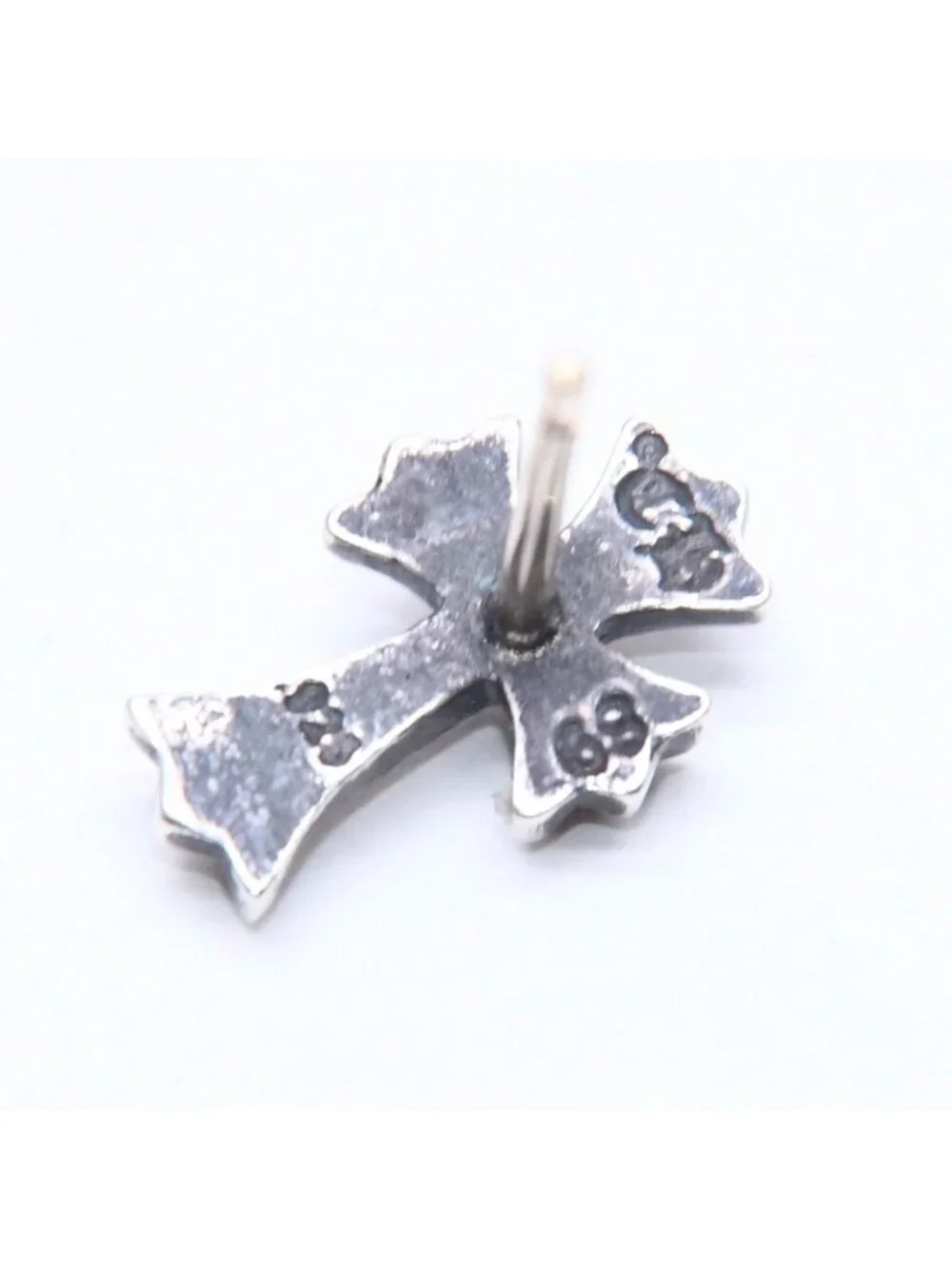 Chrome Hearts Single Earrings CH Crossfat Stud Silver 925 Sterling